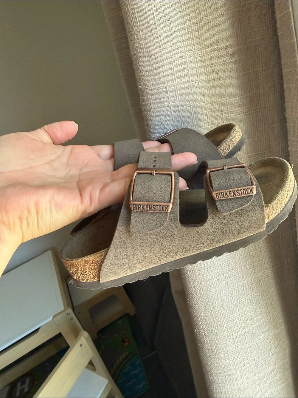 Birkenstock Arizona KIDS Suede Double-Buckle Sandal - Brown